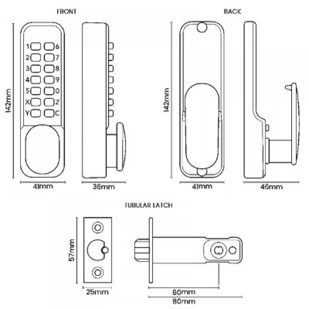 Asec AS2300 Digital Push Button Lock
